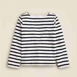 NWT J. Crew Classic Mariner Boatneck T-Shirt in Navy Stripe, Size XS